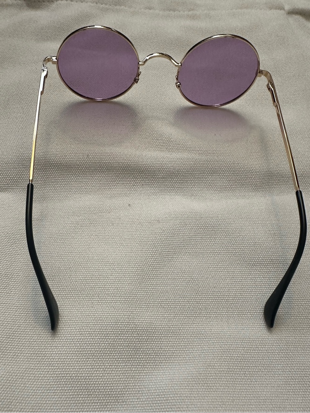 Purple and Gold Round Polarized Sunglasses - Picture 4 of 7